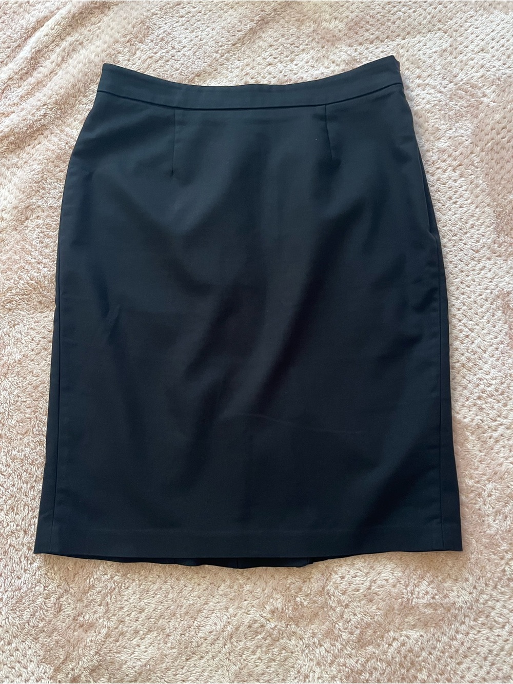 ZARA Basic Black Paneled Pencil Skirt Back Pleat – Size L